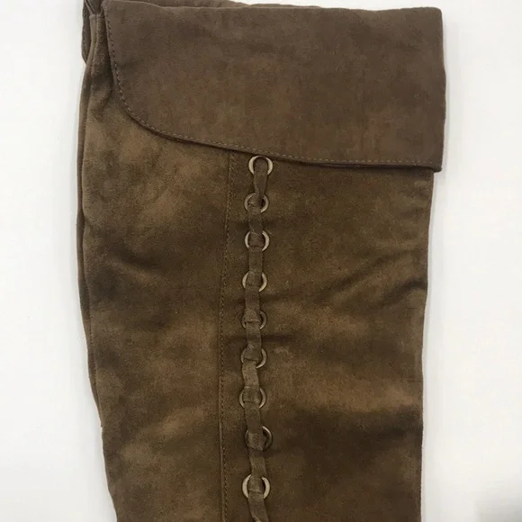NINE WEST Nwadele Dark Green Suede Knee Boots - Picture 4 of 13
